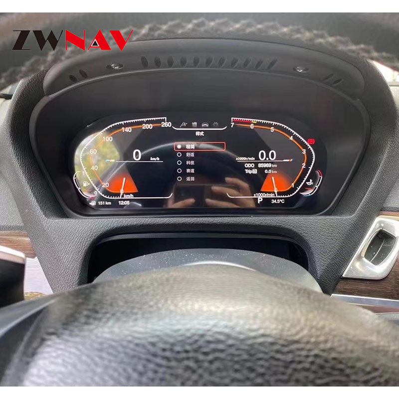 BMW E60 E70 E71 için 1DIN'de Dijital Küme Özel LCD Araç Panosu Yapısı