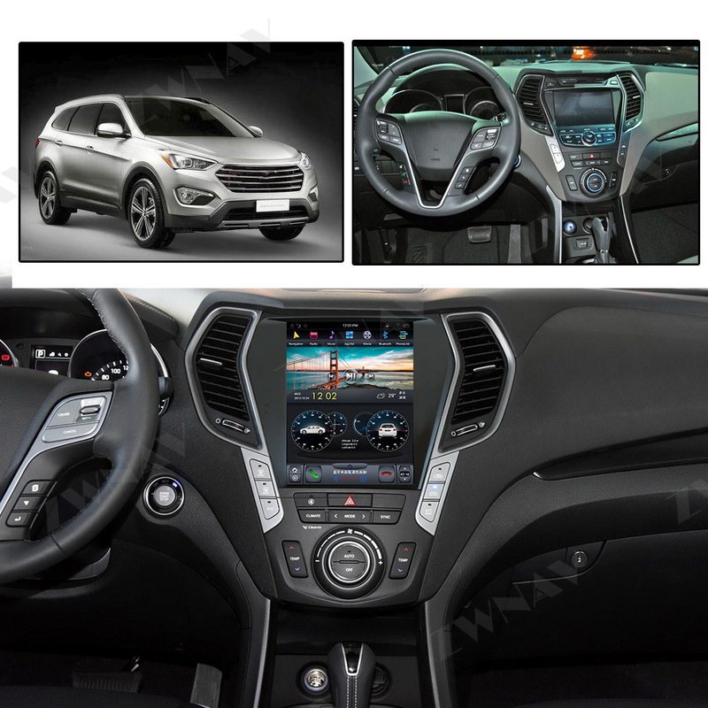 Araba Radyo Tesla Tarzı Kafa Ünitesi Hyundai Santa Fe Ix45 2013-2018 Multimedya Oynatıcı