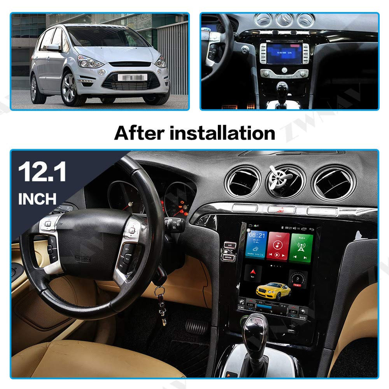 Ford S-Max Galaxy 2007-2015 için Radyo Navigasyon Araba Stereo Kafa Ünitesi Android 11 Carplay